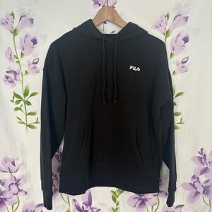 Fila Black Logo Hoodie Long Sleeve Sweatshirt